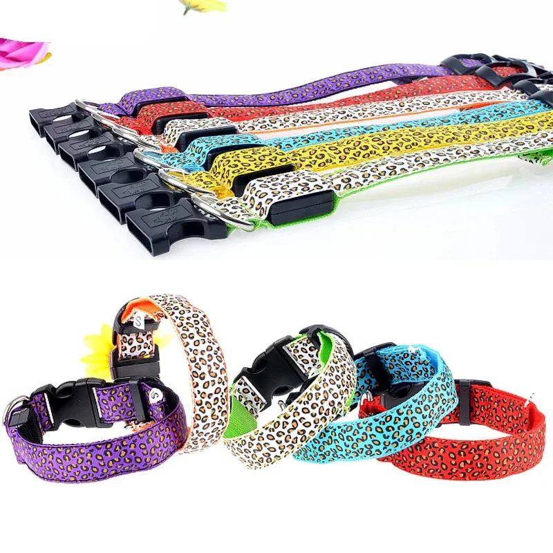 LED Nylon Dog Collar - Night Safety with Flashing Lights