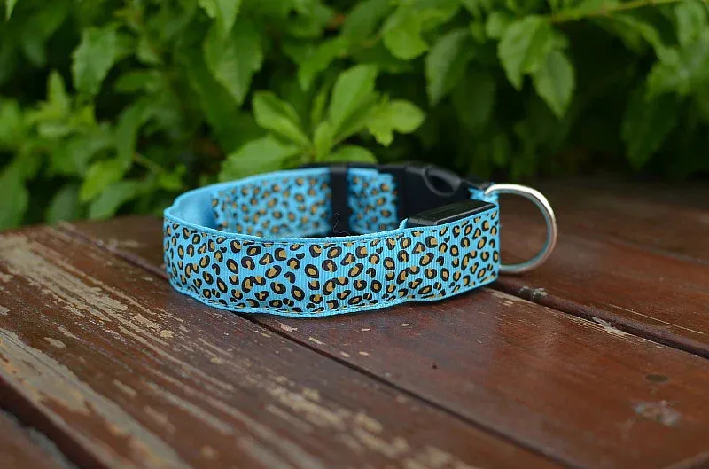 LED Nylon Dog Collar - Night Safety with Flashing Lights