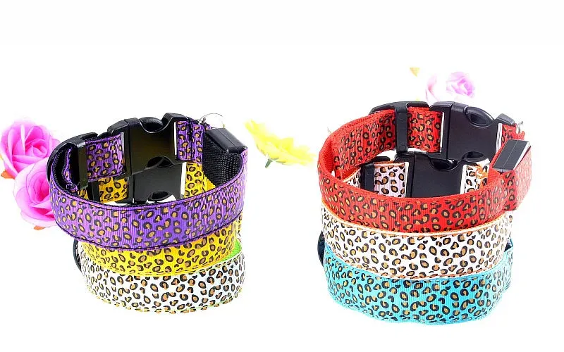 LED Nylon Dog Collar - Night Safety with Flashing Lights