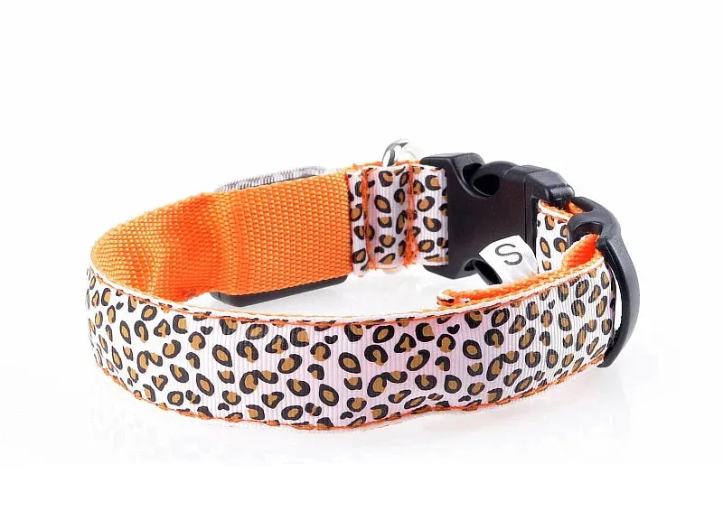 LED Nylon Dog Collar - Night Safety with Flashing Lights