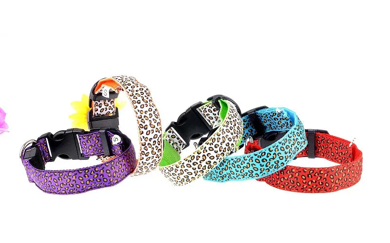 LED Nylon Dog Collar - Night Safety with Flashing Lights