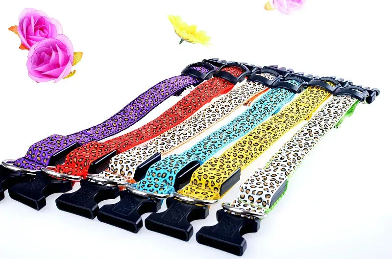 LED Nylon Dog Collar - Night Safety with Flashing Lights