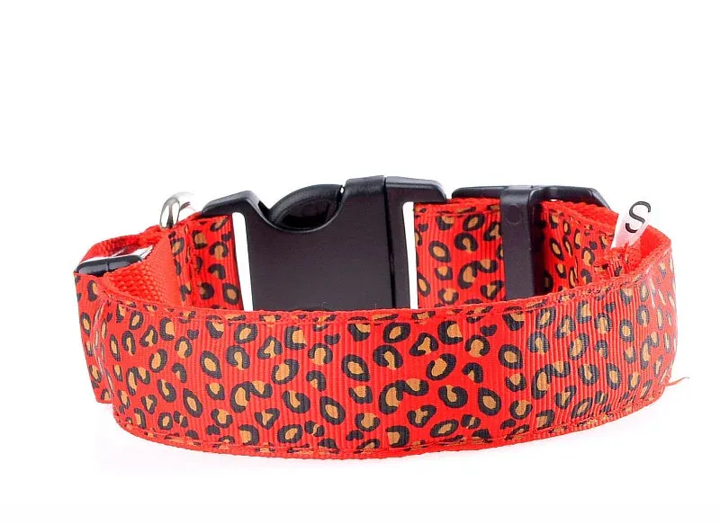 LED Nylon Dog Collar - Night Safety with Flashing Lights