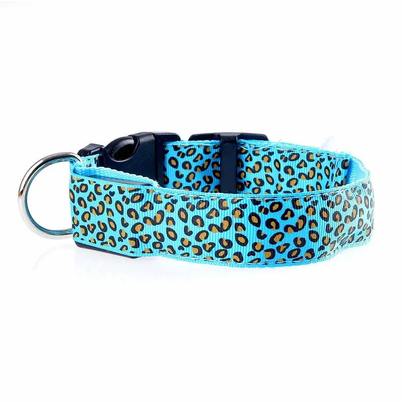LED Nylon Dog Collar - Night Safety with Flashing Lights