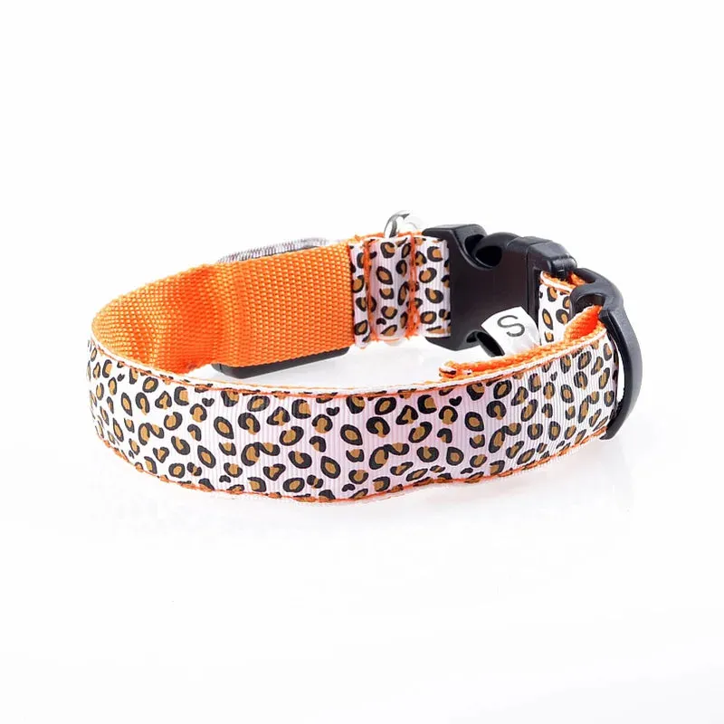 LED Nylon Dog Collar - Night Safety with Flashing Lights