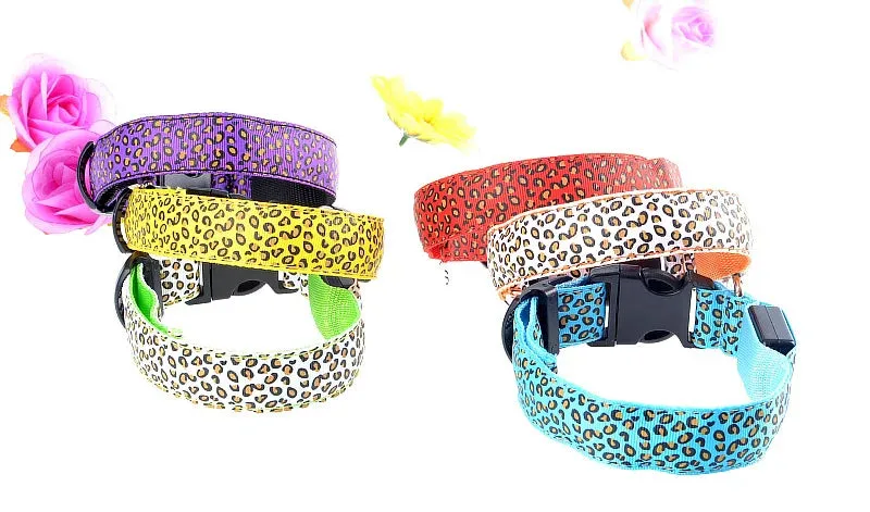 LED Nylon Dog Collar - Night Safety with Flashing Lights