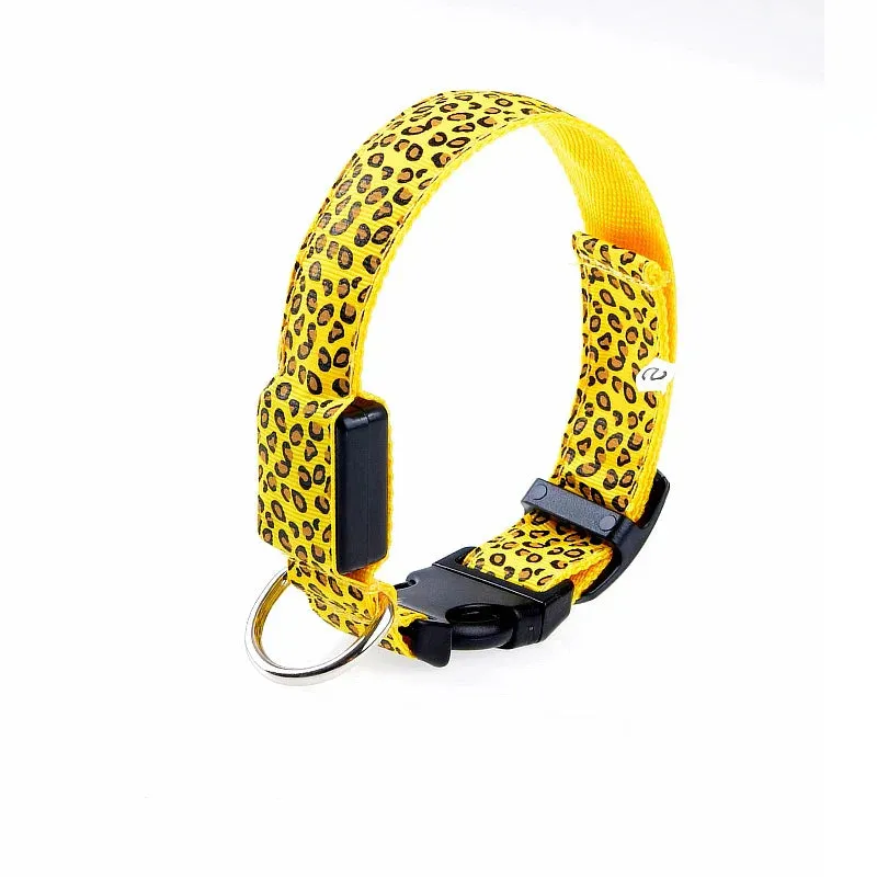 LED Nylon Dog Collar - Night Safety with Flashing Lights