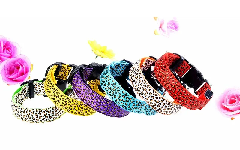 LED Nylon Dog Collar - Night Safety with Flashing Lights
