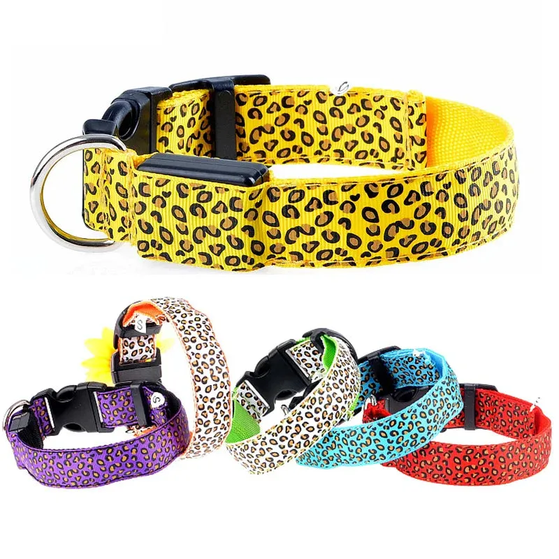 LED Nylon Dog Collar - Night Safety with Flashing Lights
