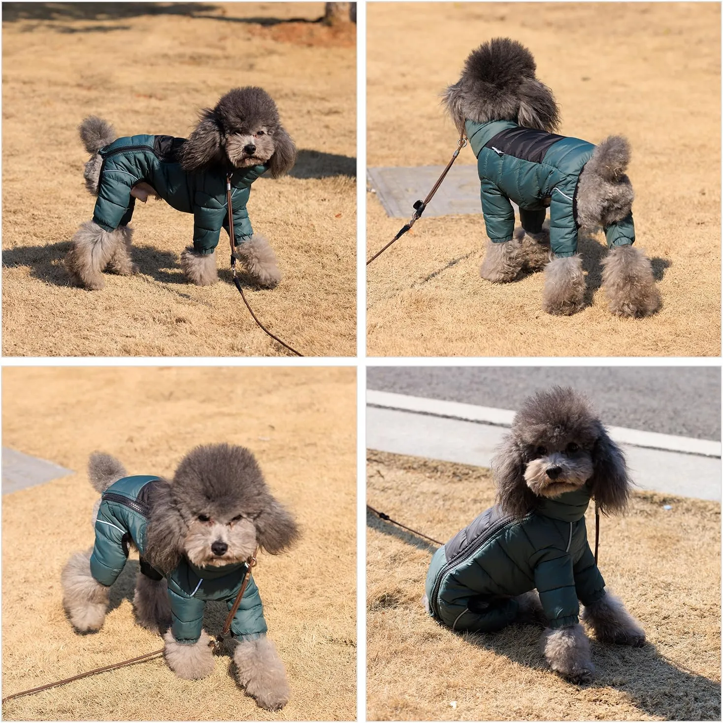 Lovelonglong Dog Coat Dog Warm Jacket, 4 Legs Covered Waterproof Windproof Reflective Warm Dog Vest, Zippered Adjustable Outdoor Dog Snow Jacket for Small Medium Large Dogs ArmyGreen XXXL