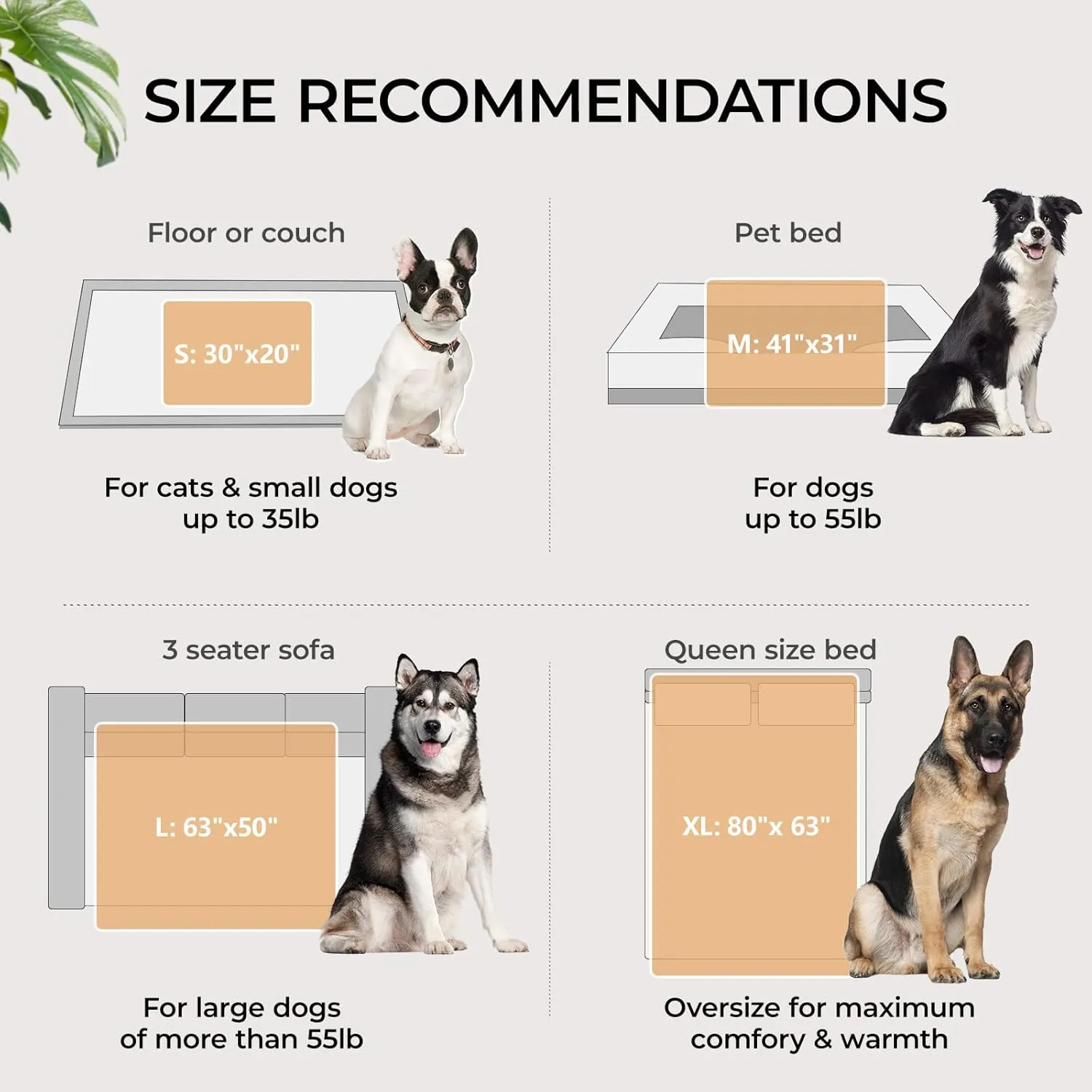 Luciphia Waterproof Pet Blanket for Medium Large Dogs Soft Cat Sherpa Calming Thick Cover Leakproof Cozy Puppy Sofa Bed Car Couch Protector(Beige/Brown,30x20 inches)