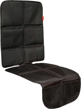 Lusso Gear Car Seat Protector for Baby Car Seat - Thick Padding - Seat Protector Under Baby Car Seat with 2 Mesh Storage Pockets - Black Waterproof Baby Car Seat Protector - Non-Slip Padded Backing