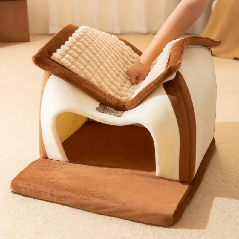 Memory Foam House shaped Pet Cave Bed