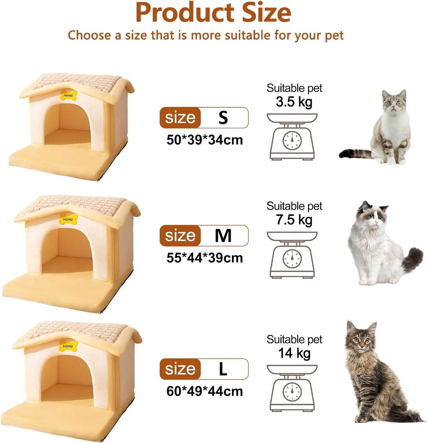 Memory Foam House shaped Pet Cave Bed