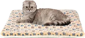 Mora Pets Cat Bed Dog Crate Pad Ultra Soft Pet Bed with Cute Star Print Washable Crate Mat for Small Dogs and Indoor Cats Reversible Fleece Dog Kennel Pad Cat Carrier Mat 14 x 17.5 inch Brown
