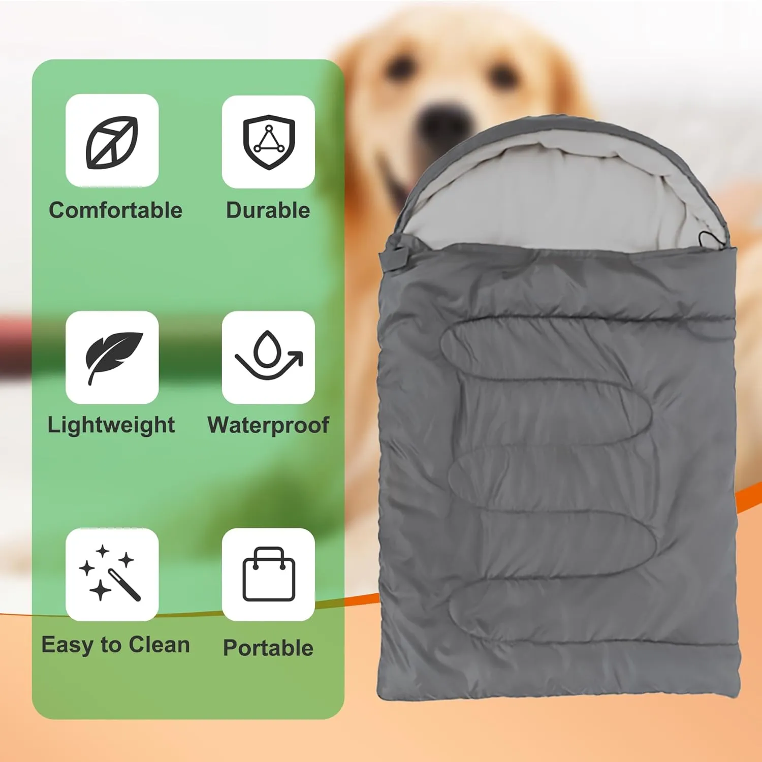 OROOTL Dog Sleeping Bag with Storage Bag, Portable Waterproof Warm Bed for Pets Traveling Camping Hiking Backpacking Puppy Sleeping Bag Indoor Outdoor Cold Weather Pet Gear