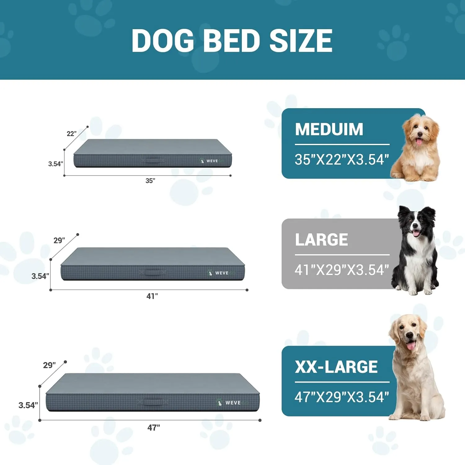 Orthopedic Dog Bed for Large Dogs, 3.5-inch Thick Gel Memory Foam Support with Durable Flannel Fabric Dog Beds, Removable Cover & Waterproof Liner with Non-Slip Bottom Pet Bed, 41*29*3.5 inch