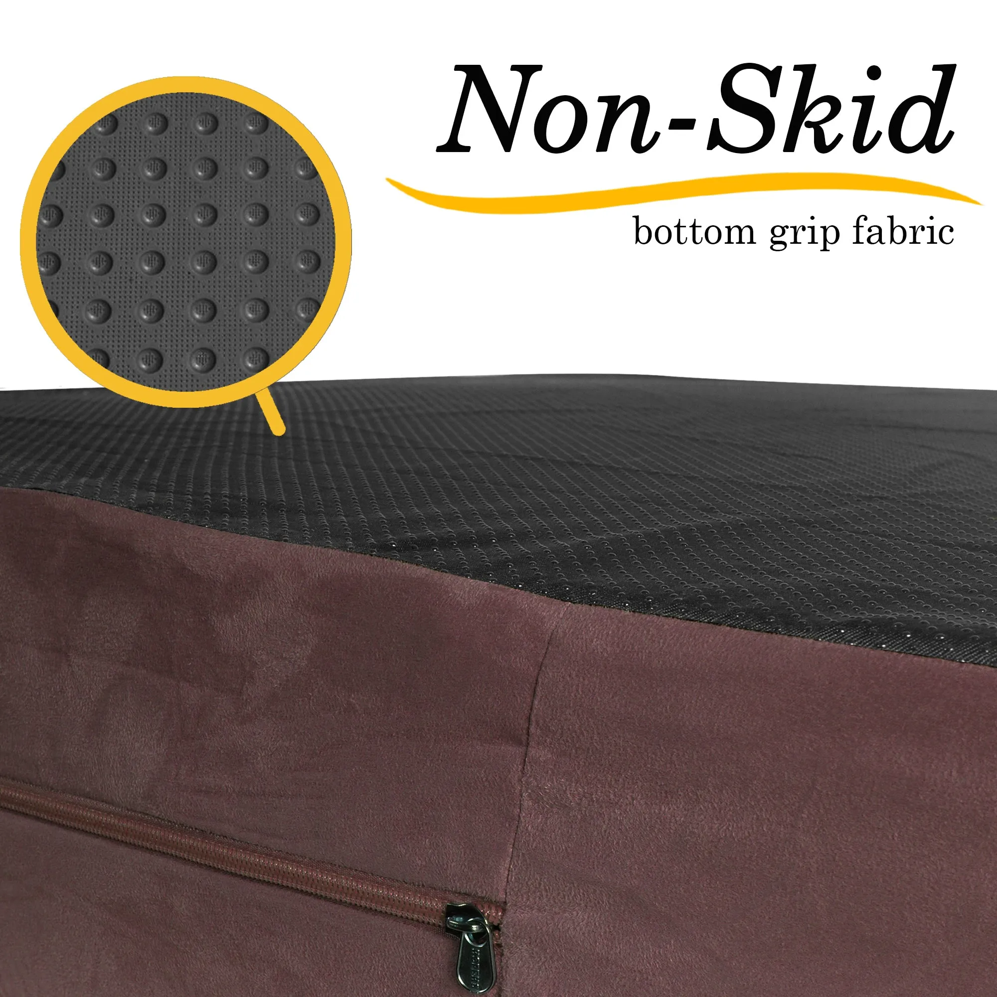 Orthopedic Waterproof Memory Foam Bed With Pillow Brown - Large