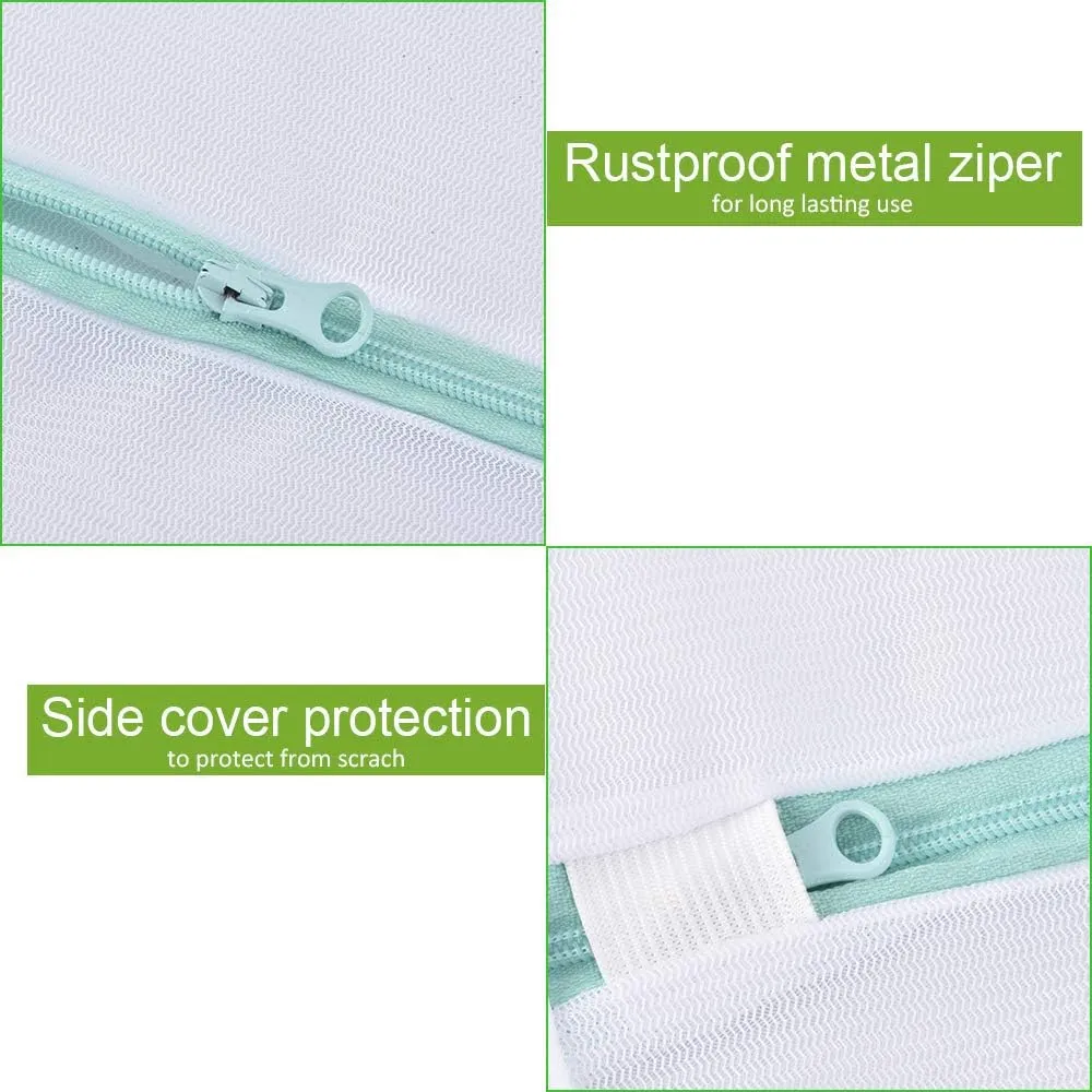 OTraki Large Washing Machine Bag 2 Pack 43 x 35in XL Mesh Laundry Bags 2 Pack Heavy Duty Zipper Big Dryer Wash Net for Delicates Bedding Blanket Pet Bed Camp Travel Dorm Jumbo Netted Organizer White