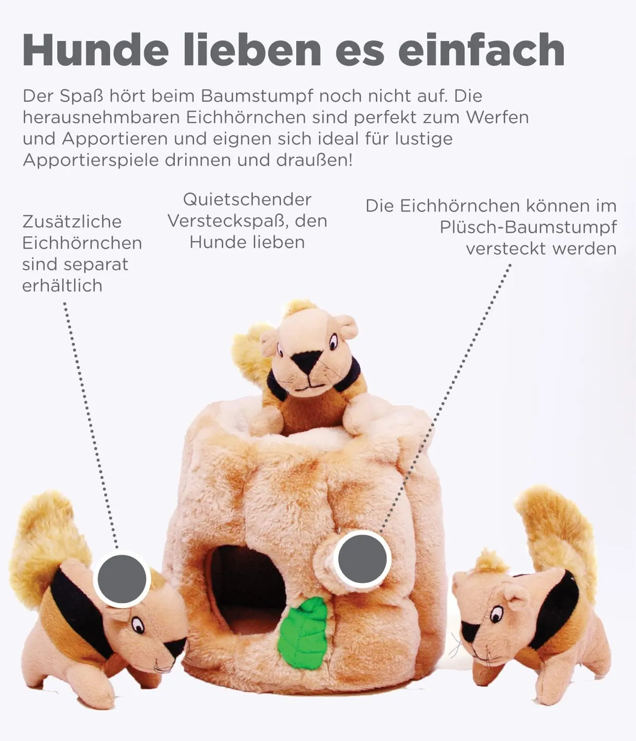 Outward Hound Hide A Squirrel Plush Dog Toy Puzzle, Medium