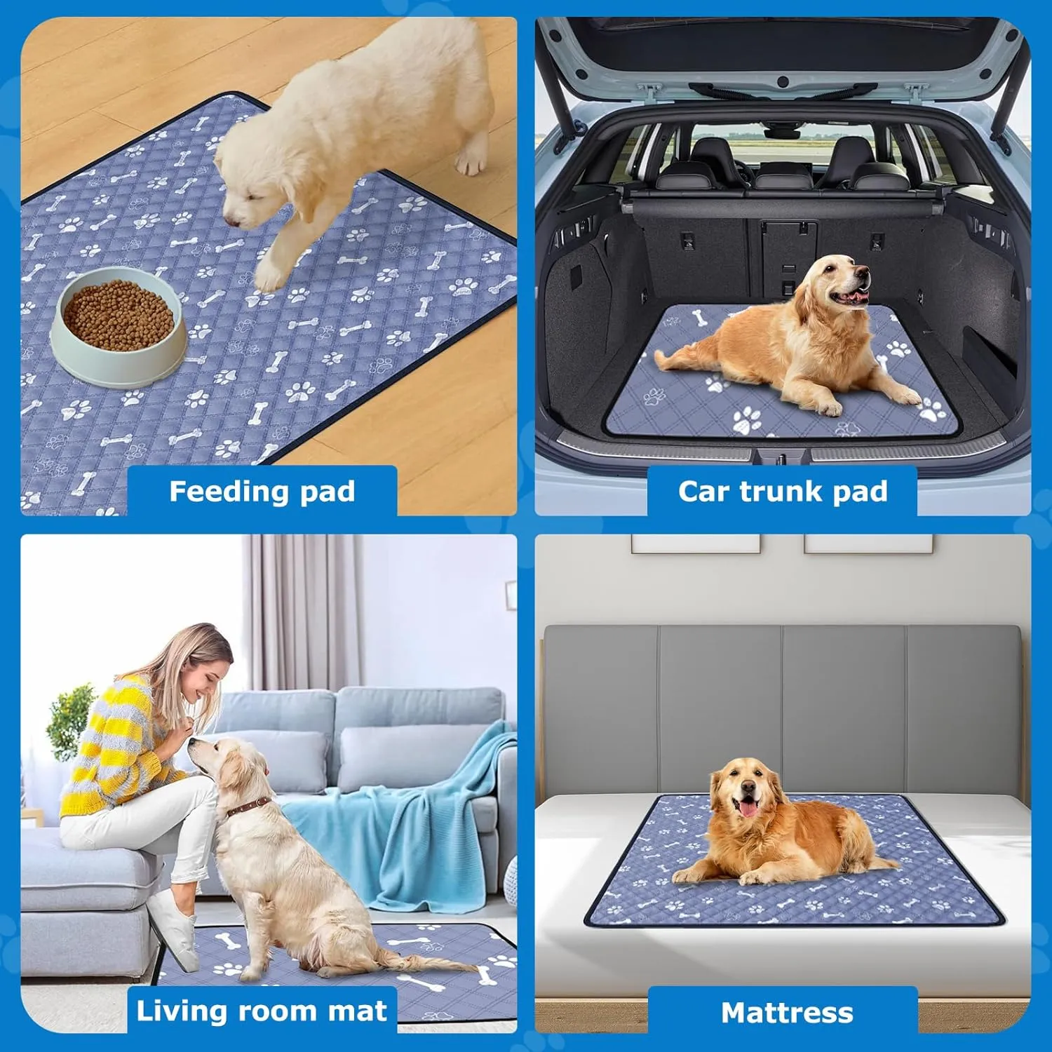 Pee Pads for Dogs Washable,Reusable Dog Pee Pads,Waterproof & Non-Slip,Used for Pet Training Pads, Whelping Pads,Crate Mats for Dog Cages, (20"x28")
