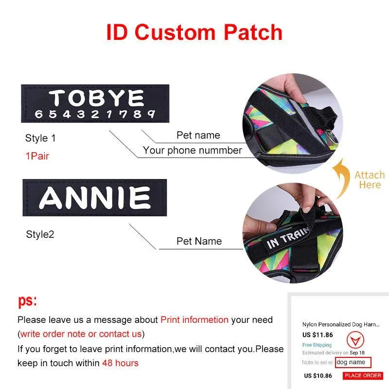 Personalized Reflective Neck Guard Dog Chest Strap