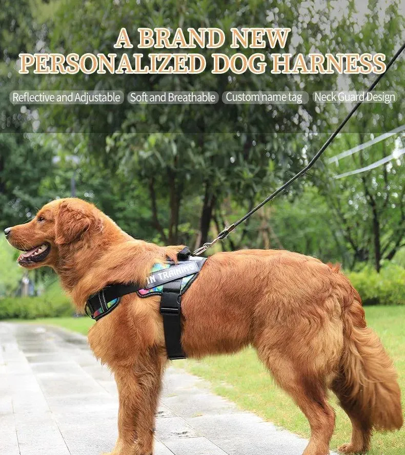 Personalized Reflective Neck Guard Dog Chest Strap