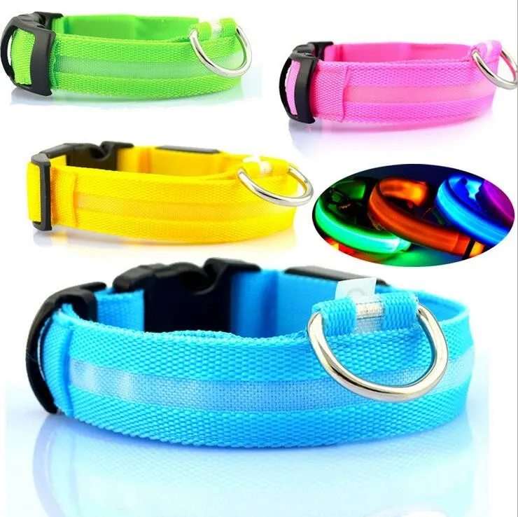 Pet Dog Flashing Nylon Safety Night Collar