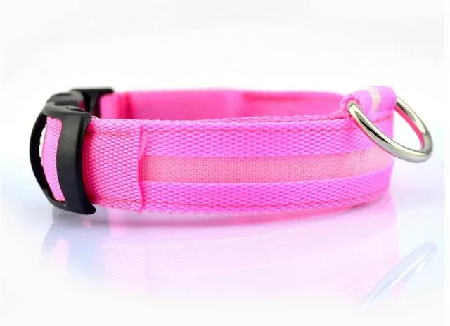 Pet Dog Flashing Nylon Safety Night Collar