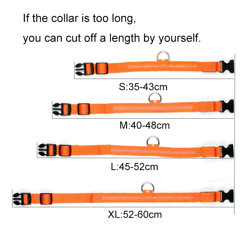 Pet Dog Flashing Nylon Safety Night Collar