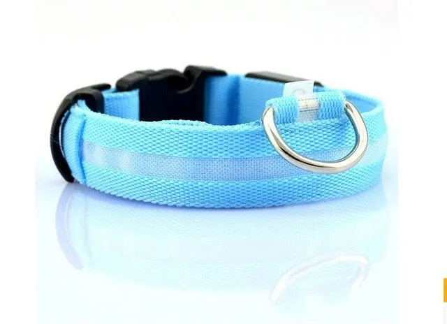 Pet Dog Flashing Nylon Safety Night Collar