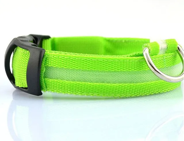 Pet Dog Flashing Nylon Safety Night Collar