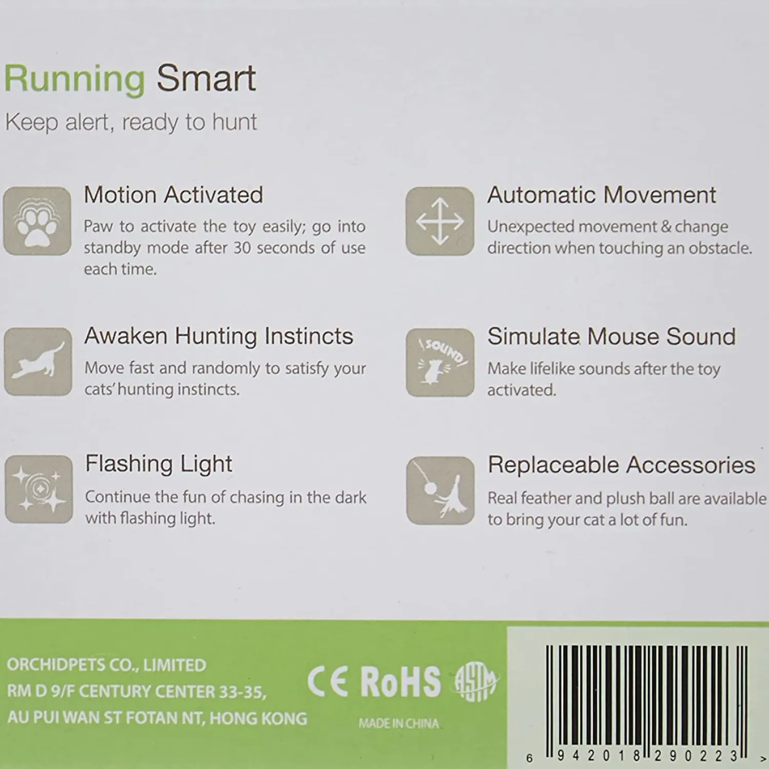 Pet Geek Running Smart Motion Activated Toy for Cats