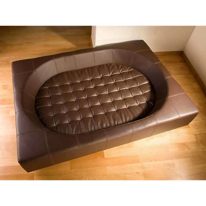 Pet Interiors Cube Genuine Leather Dog Bed