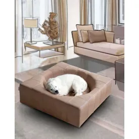 Pet Interiors Cube Genuine Leather Dog Bed