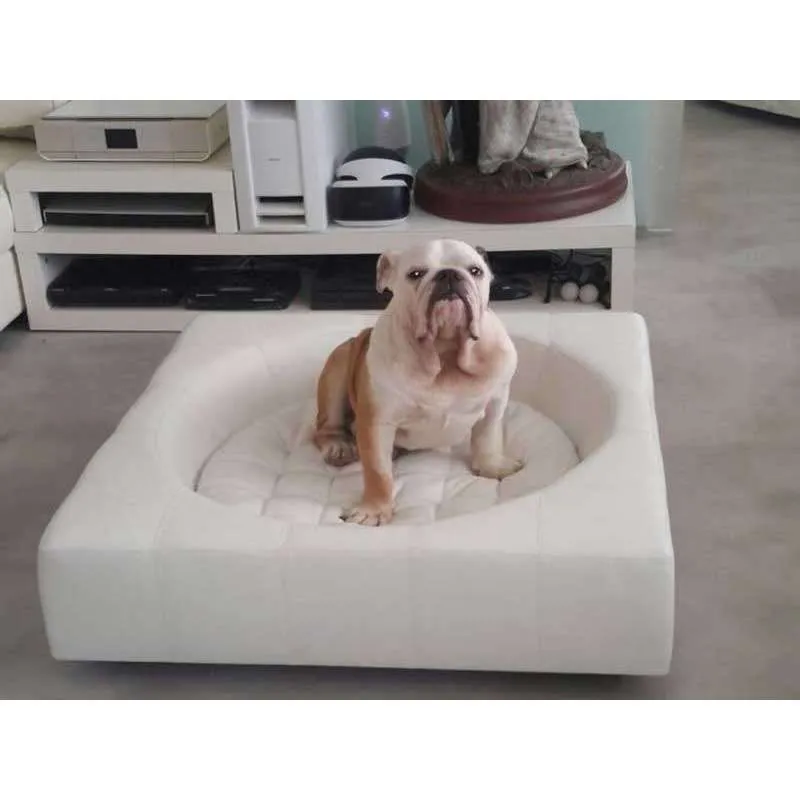 Pet Interiors Cube Genuine Leather Dog Bed