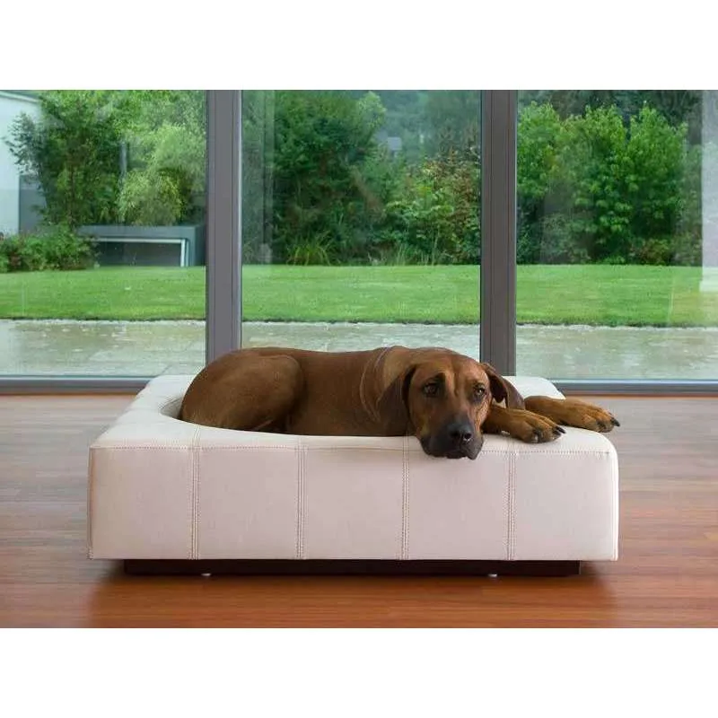 Pet Interiors Cube Genuine Leather Dog Bed