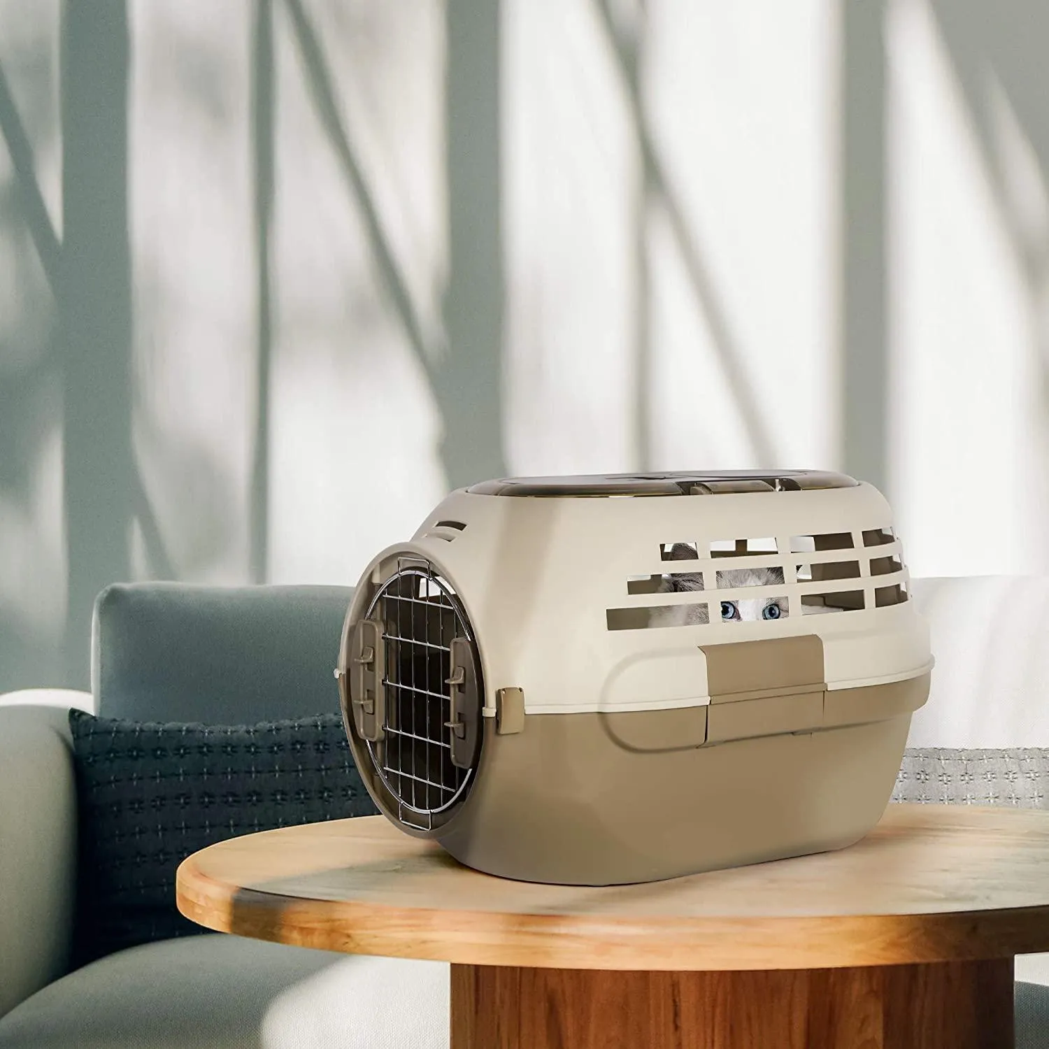 Pet Travel Cage Pet Hard-Side Carrier Plastic Dog Carrier Easy Assembly Pet Airline Box Portable Cage