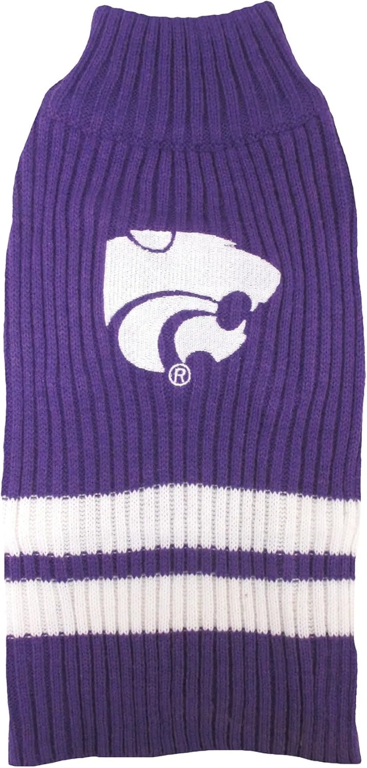 Pets First NCAA Kansas State Wildcats Dog Sweater, Size X-Small. Warm & Cozy Knit Pet Sweater with NCAA Team Logo, Best Puppy Sweater for Large & Small Dogs