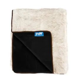 PupProtector Waterproof Throw Blanket - White w/Brown Accents
