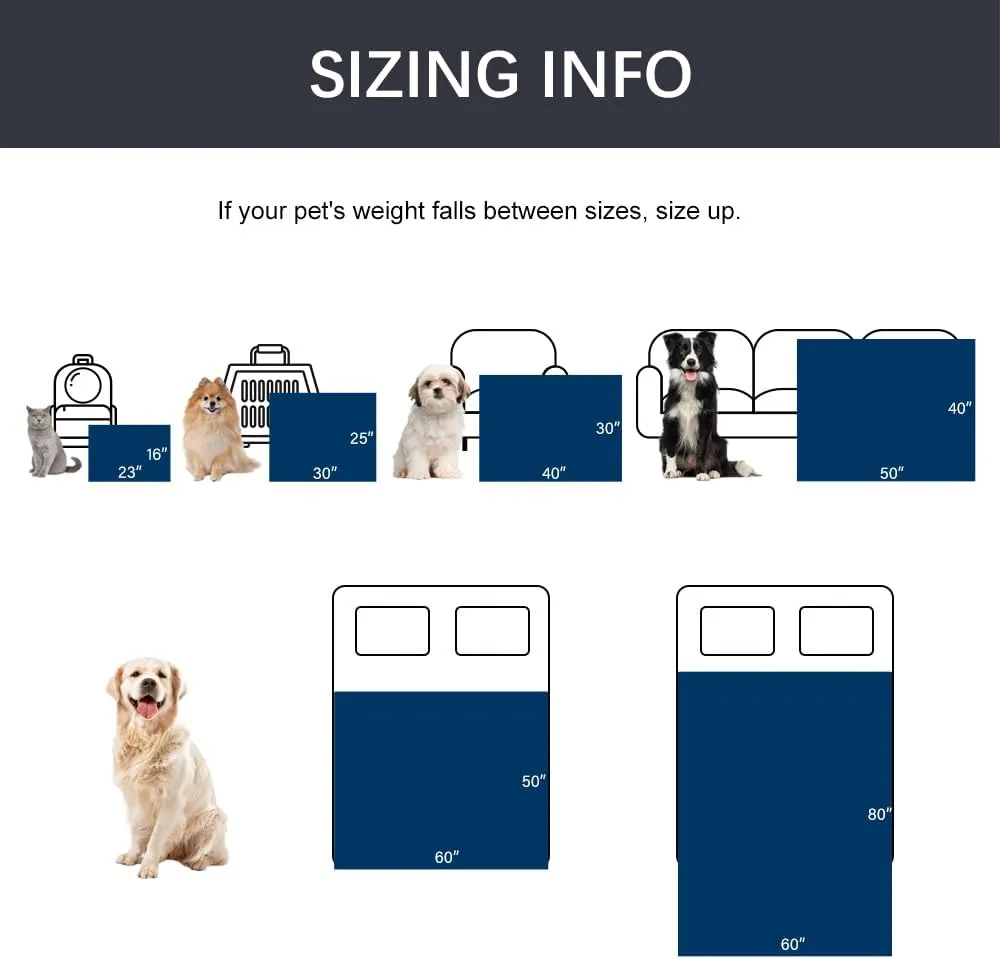 Qeils Pet Blankets for Cats - Waterproof Cat Blanket Washable - Sherpa Fleece Puppy Blanket, Soft Plush Reversible Throw Protector for Bed Couch Car Sofa, 25"X30", Dark Grey