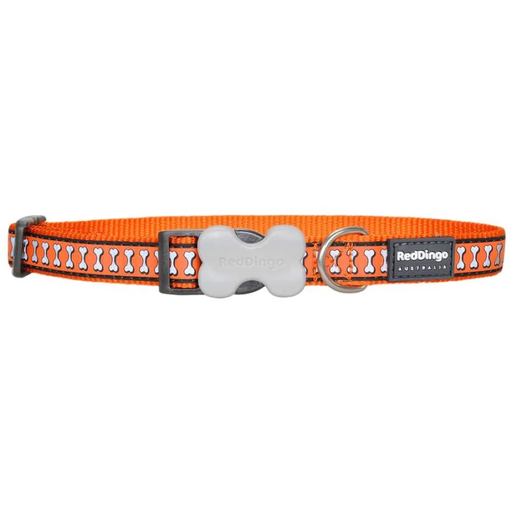 Red Dingo Reflective Dog Collar - Medium