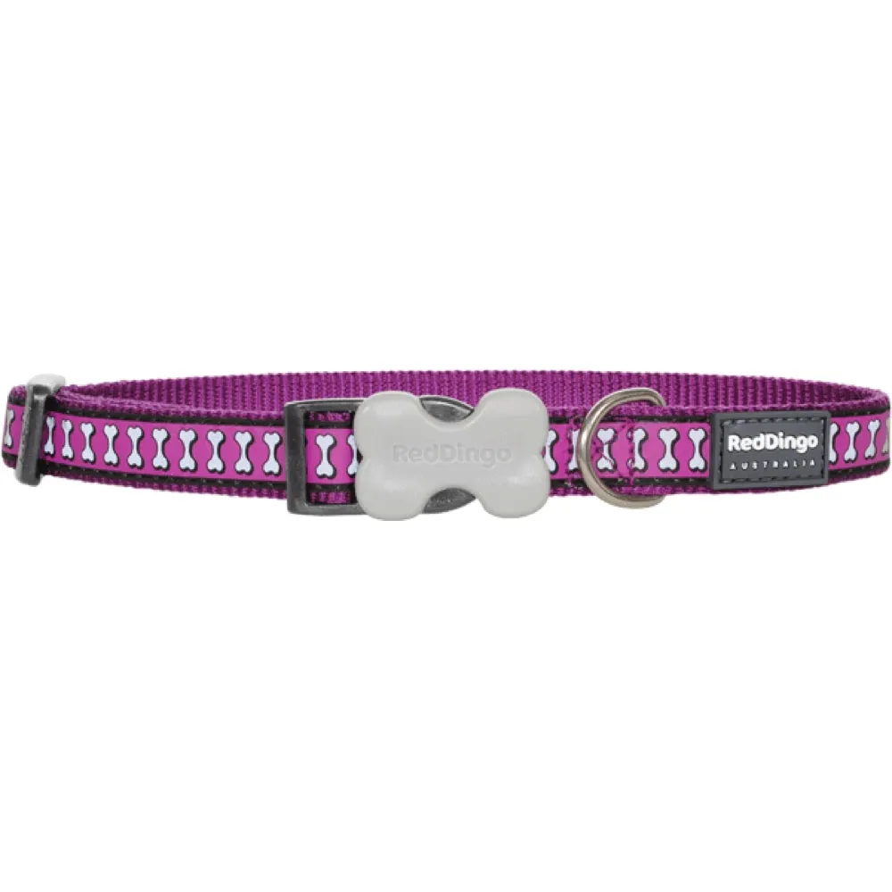 Red Dingo Reflective Dog Collar - Medium