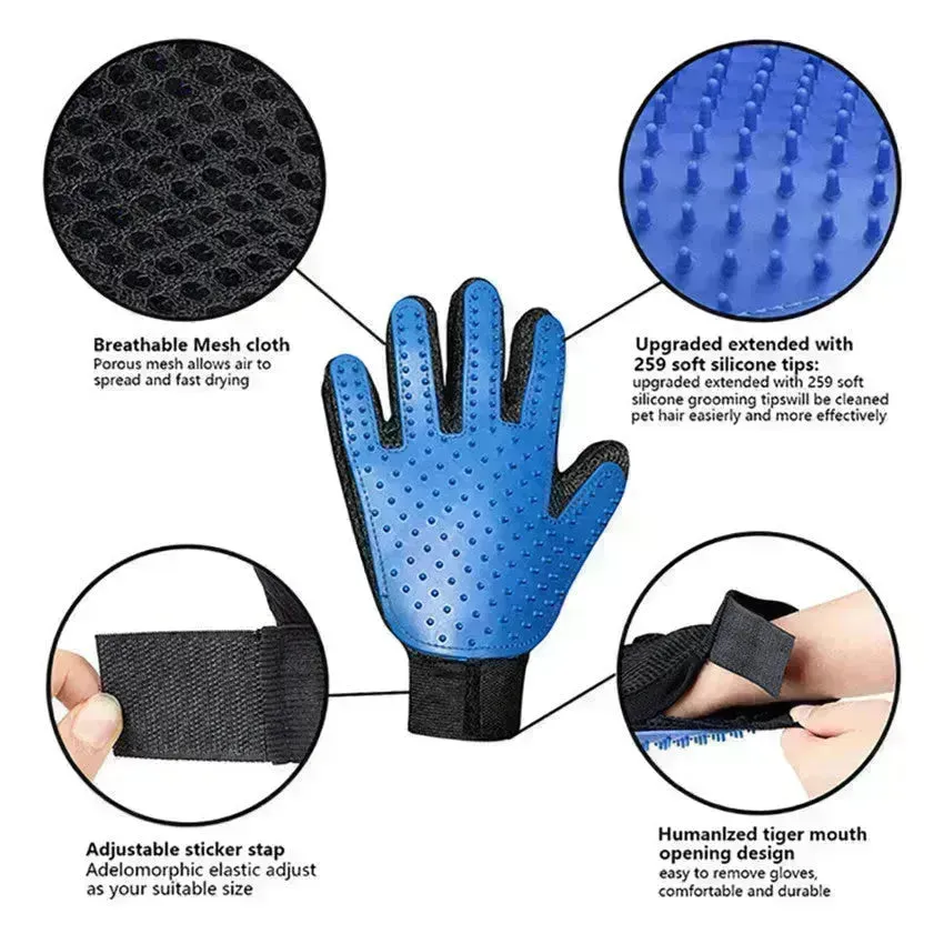 Silicone Pet Hair Removal Glove Comb Pet Grooming Gloves Brush