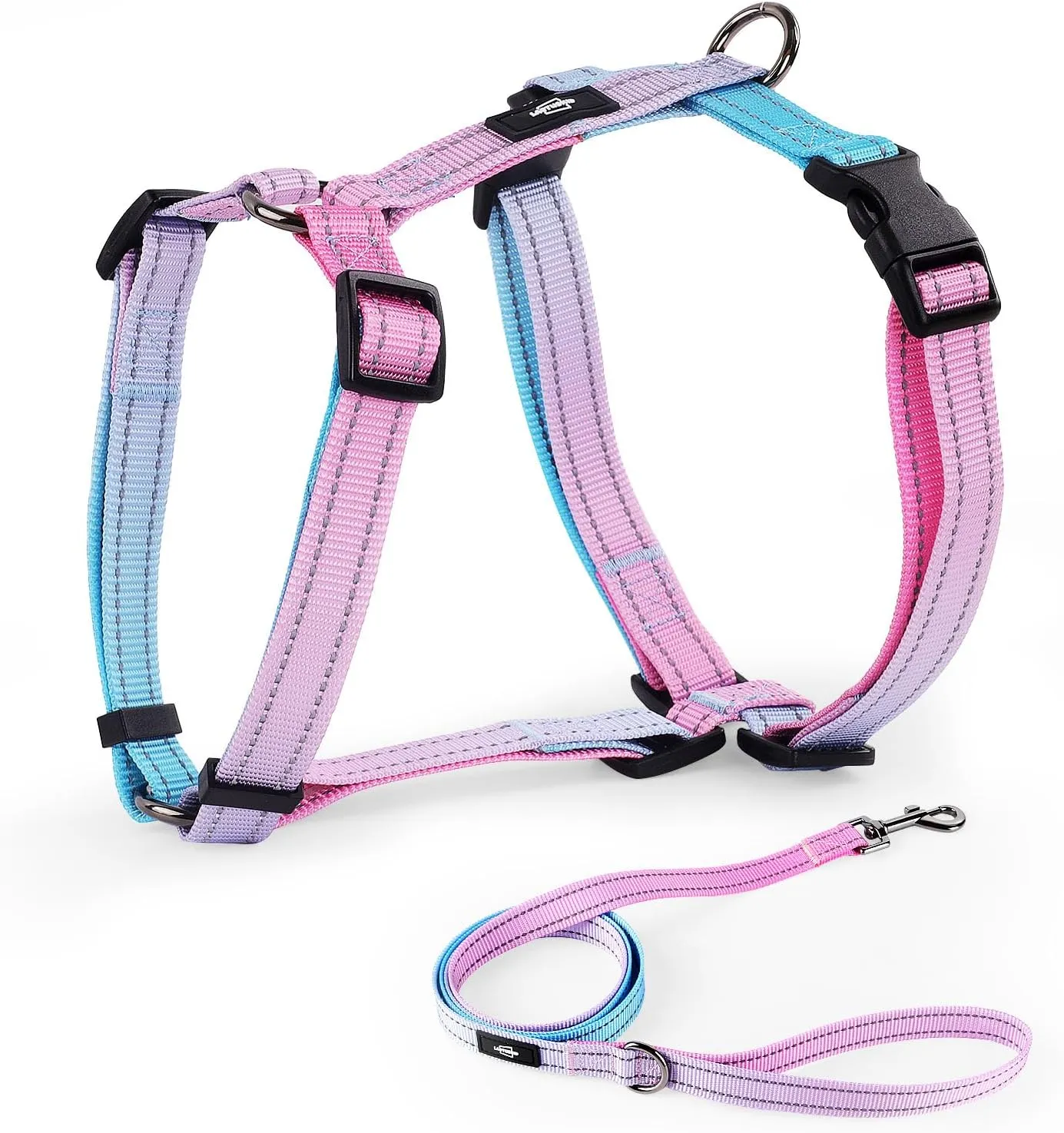 Small Dog Harness and Leash Set, No Pull Dog Harness Adjustable Reflective, Dog Halter Harnesses Comfort Padded Handle, Pet Harness for Training Outdoor Walking (BAYDREAMING, S)