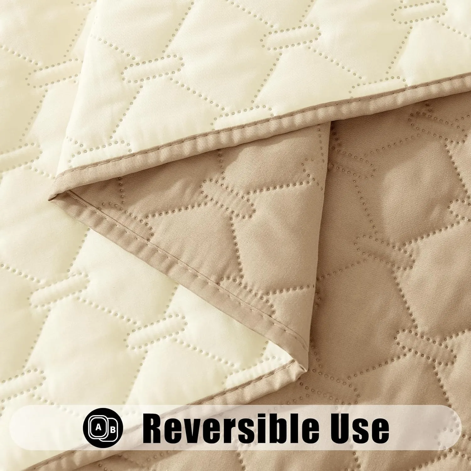Smiry Waterproof Dog Bed Cover Blanket, Soft Reversible Pet Blanket, Washable Leakproof Cats Dogs Couch Cover for Sofa, Couch, Furniture (52x82 Inch, Camel/Beige)