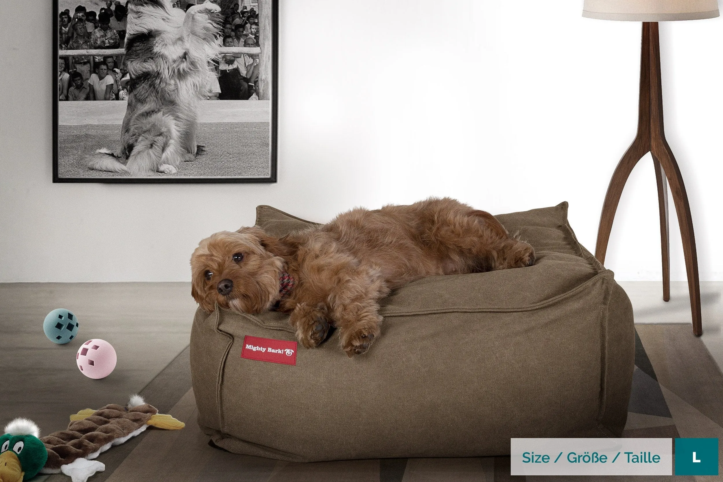 The Crash Pad  - Memory Foam Dog Bed - Stonewashed Denim Earth