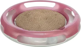 TRIXIE Race & Scratch, Cat Circle Track, Cardboard Scratching Pad, Interactive Cat Toy, Cat and Mouse Game