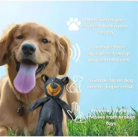 Unbreak-Bear for Heavy Chewers, Unbreak Bear Dog Toy, Chew Interactive, Indestructible Squeaky Toy