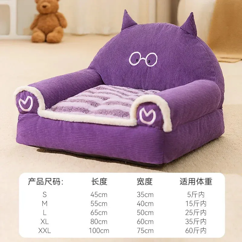 Universal Comfort: All-Season Pet Sofa for Small to Medium Dogs, Teddy Bears, Rabbits - Winter Warmth & Plushy Haven for Cats too! Get Yours Now!